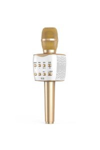Soaiy MC7 Dinamik USB AUX Bluetooth Kablosuz El Mikrofonu Gold