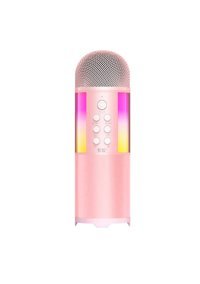 Soaiy MC12 Dinamik USB AUX Bluetooth Kablosuz El Mikrofonu Pembe