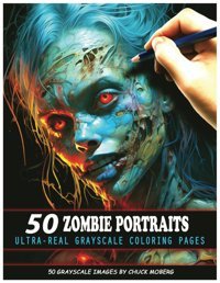 50 Zombie Portraitsultra-Real Grayscale Coloring Pages (Chuck Moberg'S 50 Grayscale Horror Series) Moberg, Chuck Independently Publıshed