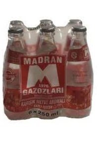 Madran Karışık Meyveli Şişe Gazoz 6x4 Adet 250 ml