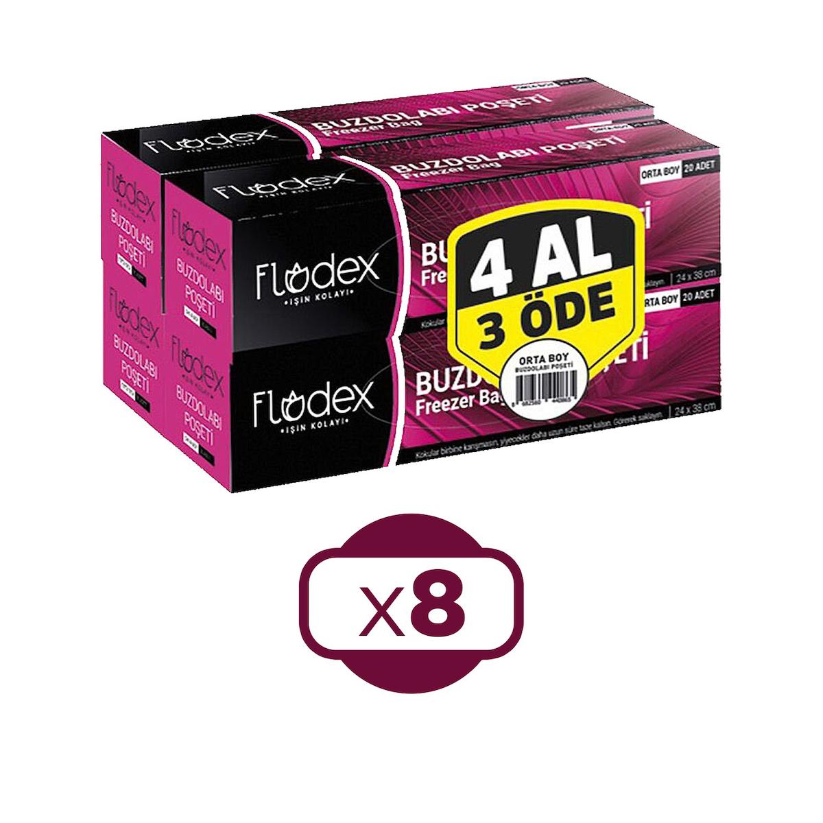 Flodex Orta Buzdolabı Poşeti 4x8'li