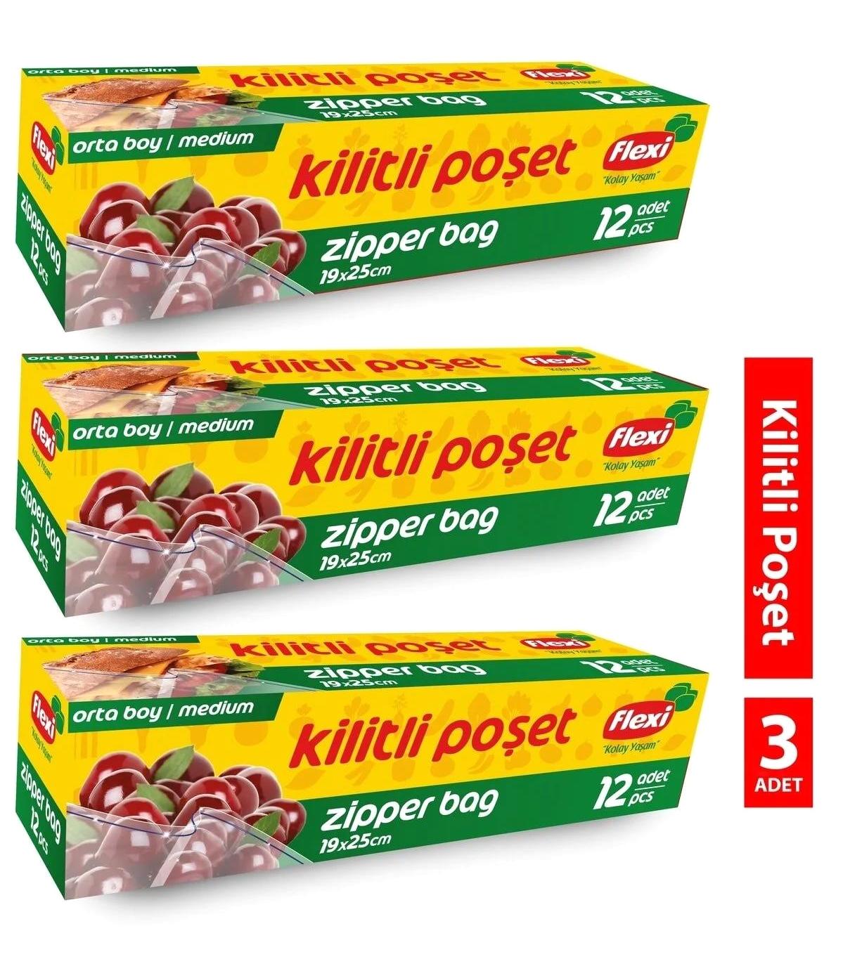 Flexi Orta Buzdolabı Poşeti 3x12'li