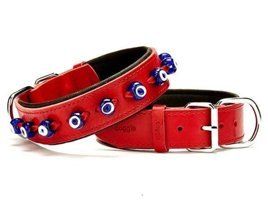 Doggie Comfort S Nazar Boncuklu Ayarlanabilir Boyun Köpek Tasması Kırmızı
