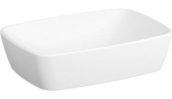 Vitra Shift 7075B003-0016 Klasik Tekli 55 cm Seramik Tezgah Üstü Dikdörtgen Lavabo Beyaz