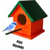 Ncy Suya Dayanıklı Folluklu Ahşap Muhabbet Kuşu Yuvası