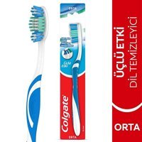 Colgate Üçlü Etki Orta Manuel Diş Fırçası Beyaz Mavi
