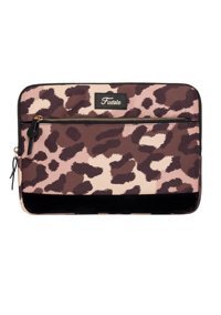Fudela Brown Dyes Leopar İki Gözlü Oxford Kumaş 15.6 inç Laptop Kılıfı Kahverengi