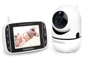HelloBaby Kameralı ve 3.2 '' LCD Ekranlı, Kızılötesi Gece Görüşlü (Siyah) Bebek Monitörü