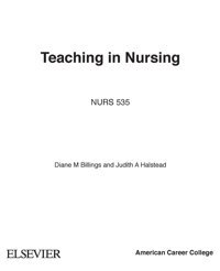 Teaching İn Nursing: A Guide For Faculty, 4Th Edition Saunders