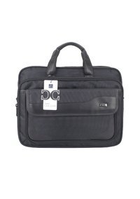 Case Club Düz Beş Gözlü Oxford Kumaş 15.6 inç Askılı Laptop Çantası Siyah