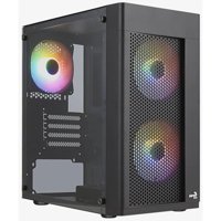 Aerocool AE-HEXFR-500 Hexform RGB 3 Fanlı Siyah Dikey Kullanım Mini Tower Standart Bilgisayar Kasası