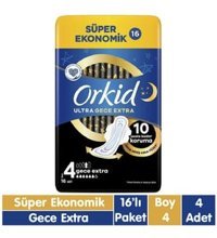 Orkid Ultra Gece Extra İnce 16'lı Hijyenik Ped 4 Adet