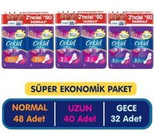 Orkid Platinum İnce 32'li+40'lı+48'li Hijyenik Ped 3 Adet