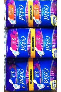 Orkid Platinum İnce 16'lı+14'lü+12'li Hijyenik Ped 3 Adet
