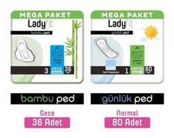 Lady Fit Organik Antialerjik İnce 26'lı+80'li Hijyenik Ped 2 Adet