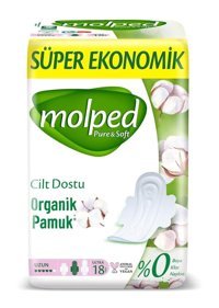 Molped Pure Soft Organik İnce 18'li Hijyenik Ped