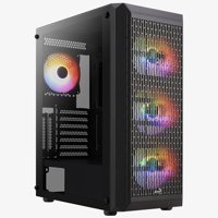 Aerocool Beam RGB 4 Fanlı Siyah Dikey Kullanım Mini Tower Boş Bilgisayar Kasası