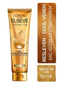 Loreal Paris Elseve Mucizevi Yağ Canlandırıcı Parlaklık Verici Boyalı Tüm Saçlar için Durulanmayan Kadın Saç Kremi 150 ml