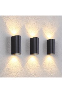 Alles Çift Yönlü 2'li Başlık Plastik Led Aplik Siyah