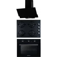 İtimat 6021 - 1531 - DV7030 Doğalgazlı Cam Klasik Set Üstü Davlumbaz 3'lü Ankastre Set Siyah