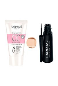 Farmasi 02 Açıktan Ortaya Güneş Koruyuculu Suya Dayanıklı CC Krem 50 ml + Deeplook Kalın Uçlu Dipliner