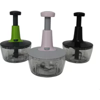 Mien 1750 ml Plastik Hazneli Tek Bıçaklı Mini Üstten Basmalı Doğrayıcı Çok Renkli