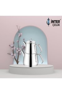 İnter Celik Hanzade Çelik Büyük Boy Çaydanlık Inox