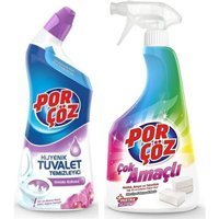 Porçöz Hijyenik Tuvalet Temizleyici Jel Orkide Kokusu 750 ml + Porçöz Çok Amaçlı Sprey 750 ml