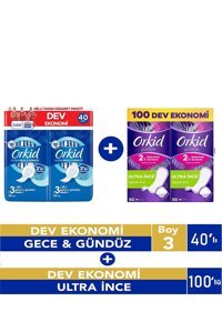 Orkid 2'Li Rahatlık Sistemi Organik 40'lı Gece Günlük Ped