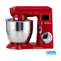 Yasomi SM1571NL Paslanmaz Çelik 1800 W 6.5 lt Standlı Hamur Yoğurma ve Mutfak Şefi Kırmızı