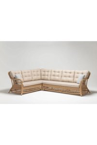 Engince Mobilya Bh-1171 Rattan 7'li Bahçe Koltuğu Beyaz Ahşap