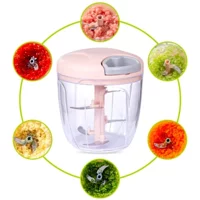 Alithestereo Plastik Hazneli 5 Bıçaklı İpli Doğrayıcı Pembe