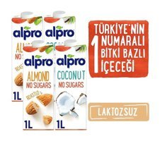 Alpro Laktozsuz Pastörize Light Badem-Hindistan Cevizi Süt 4'lüx1 lt