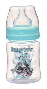 Babytime Bt076 Polipropilen Gaz Yapmayan Antikolik Yenidoğan Kulpsuz 0-18 Ay Desenli Yeşil Biberon 150 ml