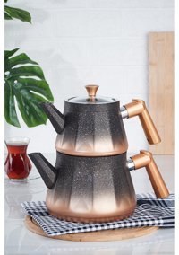 Acar Sultan Granit Çaydanlık Siyah