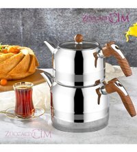 Kahramanlar Yağmur Çelik Çaydanlık Ahşap