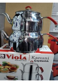 Viola Kanuni Çelik Çaydanlık Krom