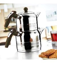 Kahramanlar Yağmur Mini Çelik Çaydanlık Siyah