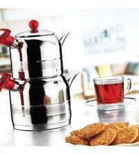 Kahramanlar Yağmur Mini Çelik Çaydanlık Kırmızı