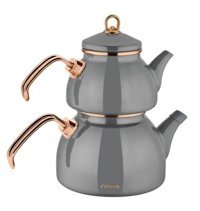 Neva Grizay Havana N3169 Emaye Çaydanlık Gri