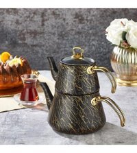 Cosiness Elegance Granit Çaydanlık Altın-Siyah