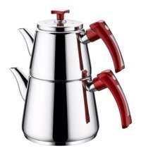 İnter Hanzade Mini Çelik Çaydanlık Inox-Kırmızı
