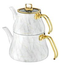 Brioni Marble Granit Çaydanlık Beyaz