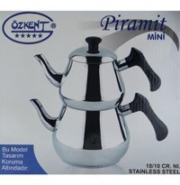Özkent Piramit Çelik Çaydanlık Siyah