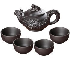 Magideal Kung Fu Mini Porselen Çaydanlık Siyah