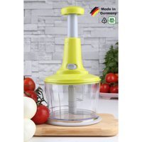 Morlimon 1000 ml Plastik Hazneli Üç Bıçaklı Üstten Basmalı Doğrayıcı Sarı