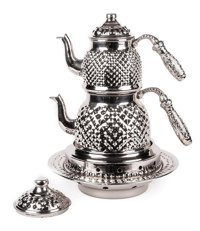 Coppergreat Piramit Mini Bakır Çaydanlık Gümüş