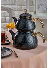 Neva Bitter Gülriz N3233 Emaye Çaydanlık Siyah