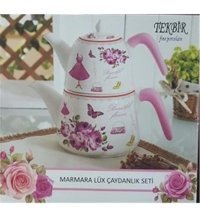 Tekbir Marmara Lüx Porselen Çaydanlık Pembe