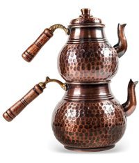 Antepsepeti Dilimli Mini Bakır Çaydanlık Kırmızı